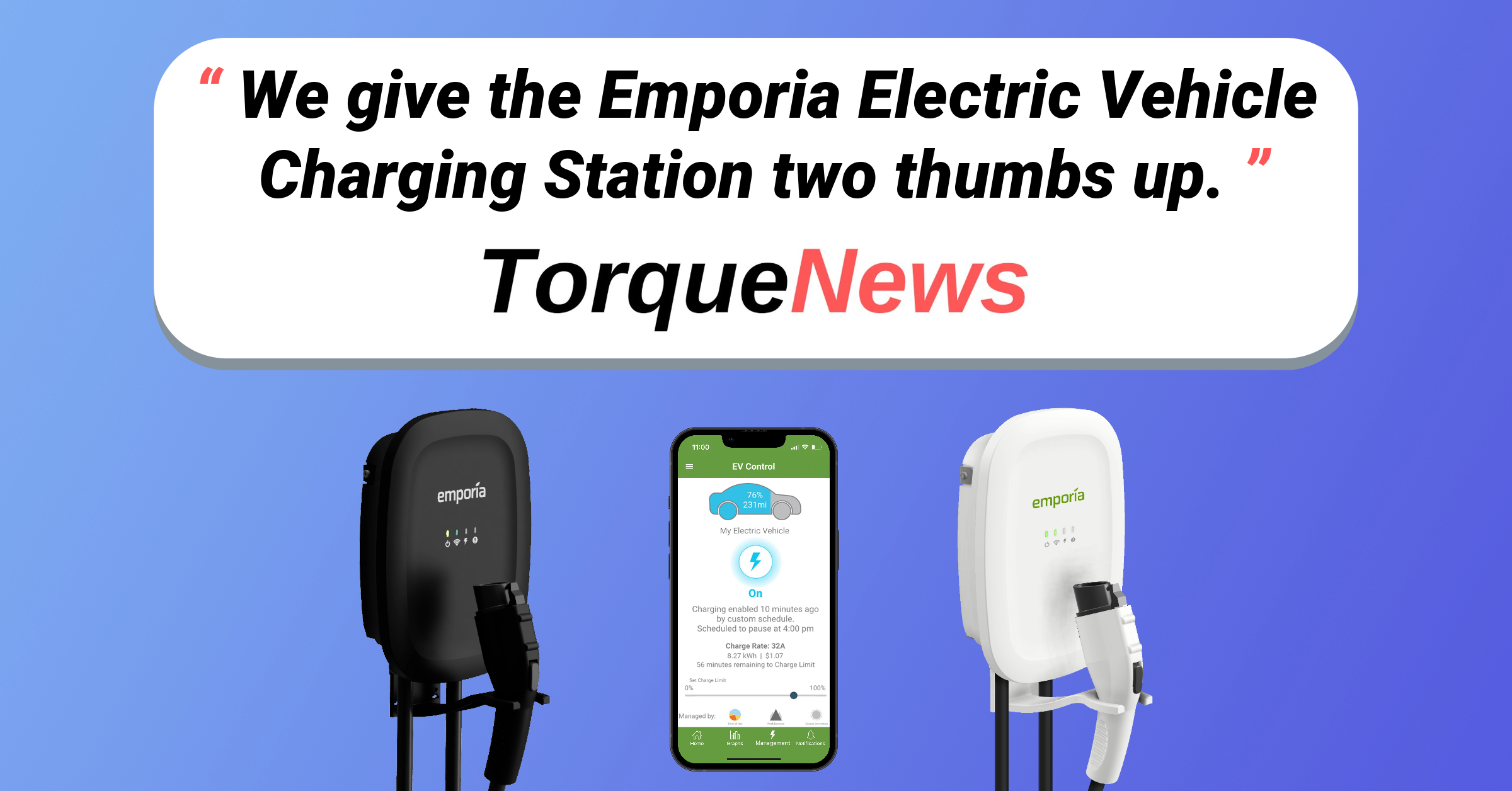 The Emporia EV Charger Gets "Two Thumbs Up" From Torque News
